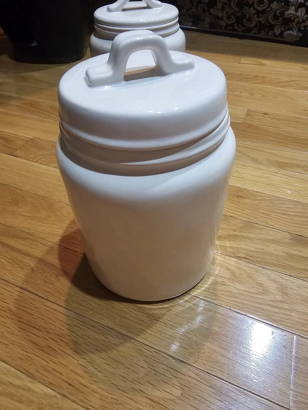 Rae Dunn Artisan Collection By Majenta White Ceramic Canister  RICE